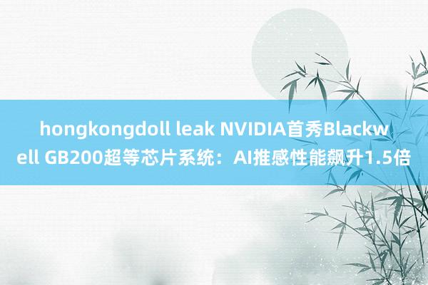 hongkongdoll leak NVIDIA首秀Blackwell GB200超等芯片系统：AI推感性能飙升1.5倍